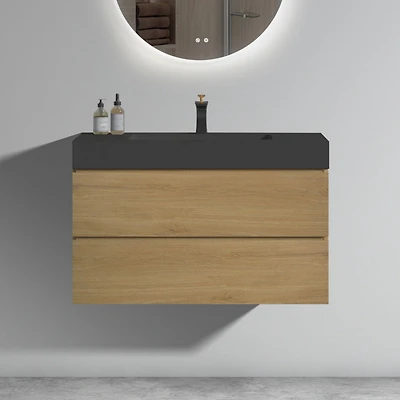 Streamdale 36" Natural Oak Vanity w/ Sink & Ample Storage