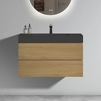 Streamdale 36" Natural Oak Vanity w/ Sink & Ample Storage