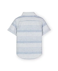 Hope & Henry Baby Boys Linen Short Sleeve Button Down Shirt