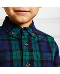 Hope & Henry Baby Boys Organic Stretch Poplin Long Sleeve Button Down Shirt