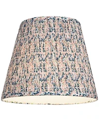 Springcrest Collection Hardback Shirred Empire Lamp Shade Pink Blue Floral Medium 8" Top x 13" Bottom x 11" Slant Spider with Harp and