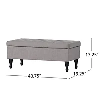 Streamdale Furniture Logan Tufted Storage Ottoman With Grey Fabric