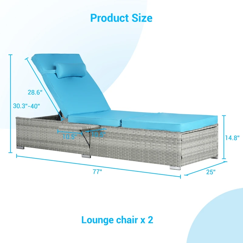 Streamdale Gray Rattan Outdoor Sofa and Deck Chair
