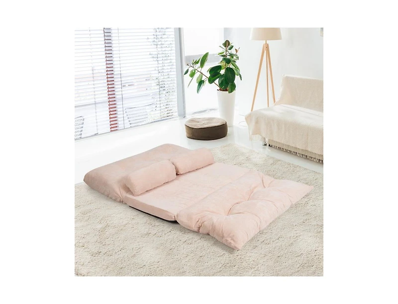 Slickblue 6-Position Adjustable Sleeper Lounge Couch with 2 Pillows