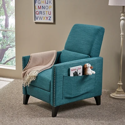 Streamdale Contemporary Push-Back Recliner With Studded Accents