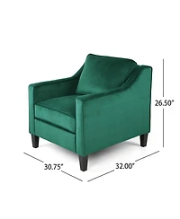 Plush Velvet Upholstered Sofa With Tufted Cushions And Gold Legs