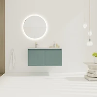 36" Floating Vanity with Drop-Shaped Resin Sink