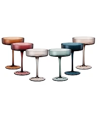 The Wine Savant Colored Classic Art Deco Coupe Glasses Set of 6