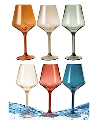 The Wine Savant European Style Plastic Crystal Stemmed Wine Glasses Set of 6