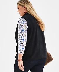 Style & Co Plus Solid Polar Fleece Vest, Exclusively at Macy's