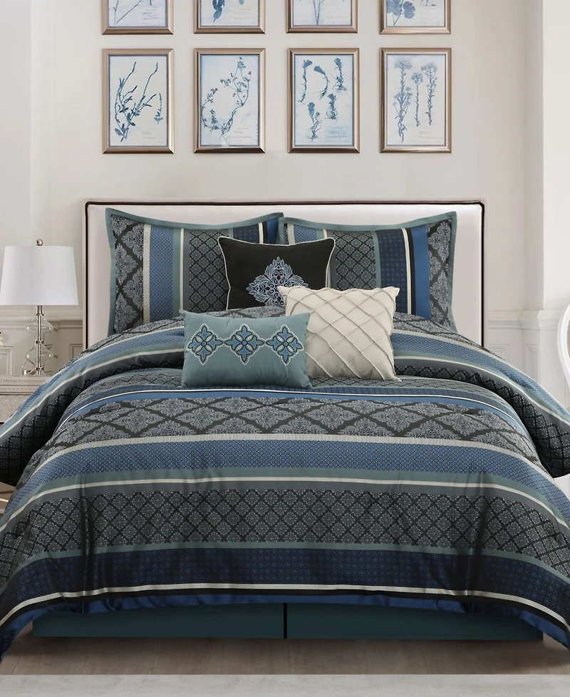 Stratford Park Tefia Jacquard Damask 7-Pc. Comforter Set