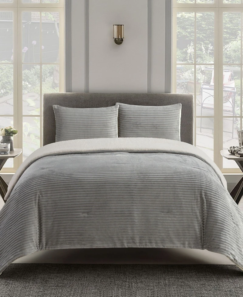 Stratford Park Milonega Sherpa 3-Pc. Comforter Set, King