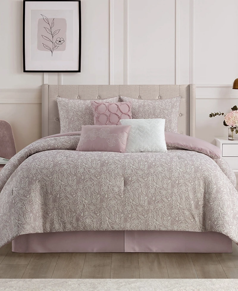Closeout! Stratford Park Fraidy Cotton Jacquard 7-Pc. Comforter Set, King