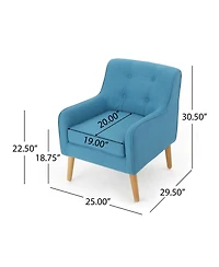 Streamdale Mid-Century Modern Tufted Armchair With Birch Legs