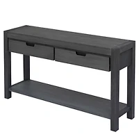 Streamdale Acacia Veneer Console Table with Drawers and Shelf