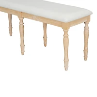 Streamdale Vintage 50.4" Upholstered Dining Bench with Turned Legs