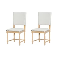 Streamdale Vintage Upholstered Dining Chairs with Turned Legs and Nailhead Trim
