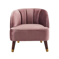 Streamdale Stylish Velvet Barrel Accent Chair with Sturdy Legs