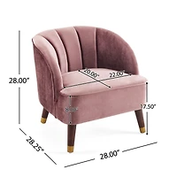 Streamdale Stylish Velvet Barrel Accent Chair with Sturdy Legs