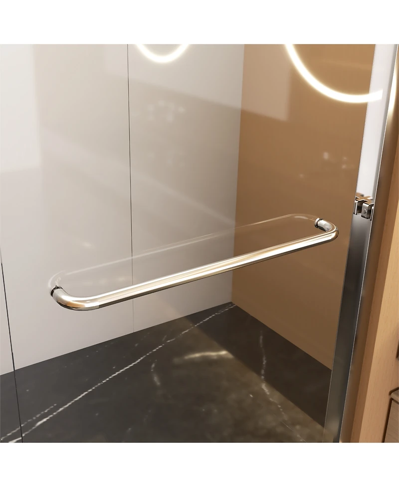 Streamdale Furniture 56"-60"W x 72"H Semi-Frameless Double Sliding Shower Door
