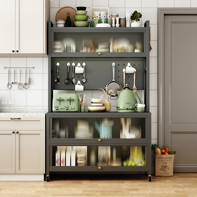 Streamdale Kitchen Storage Cabinet Bakers Rack, Microwave Shelf, Organizer