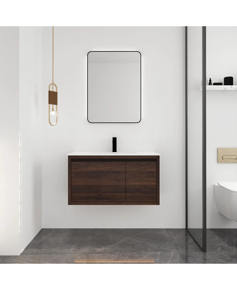 Streamdale 36" Floating Vanity with Gel Sink Ample Storage, Soft-Close, Durable