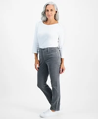 Style & Co Petite Straight-Leg Corduroy Jeans, Created for Macy's