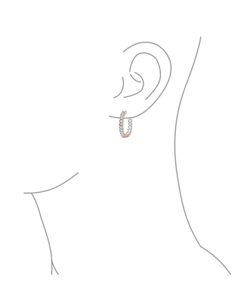 Bling Jewelry Square Cubic Zirconia Princess Cut Cz Inside Out Statement Hoop Earrings For Women Prom 1.25 Diameter