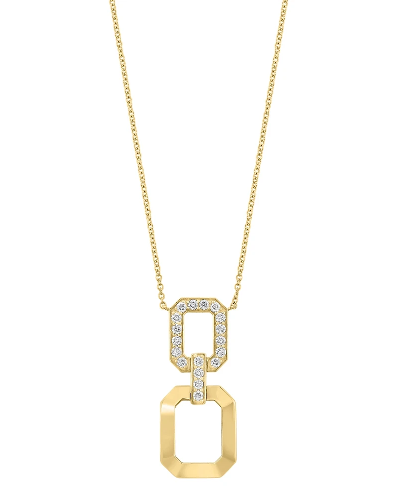 Effy Diamond & Polished Octagon Link 18" Pendant Necklace (3/4 ct. t.w.) in 14k Gold