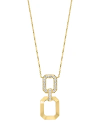 Effy Diamond & Polished Octagon Link 18" Pendant Necklace (3/4 ct. t.w.) in 14k Gold