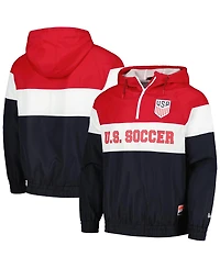 5th & Ocean Men's by New Era Navy Usmnt Throwback Quarter-Zip Windbreaker Jacket