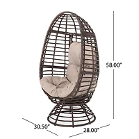 Streamdale Rafael Outdoor Wicker Swivel Egg Chair With Cushion