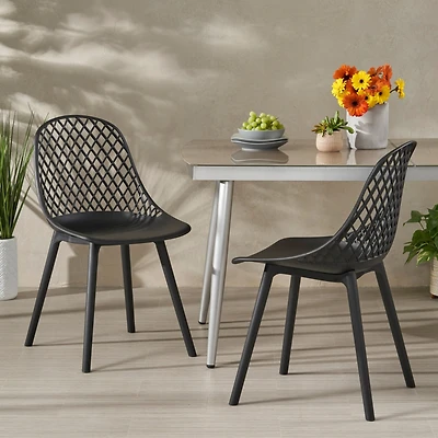 Streamdale Lily Modern Outdoor Dining Chair With Diamond Mesh