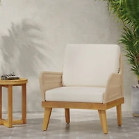Streamdale Annisa Acacia Wood Rope Weave Club Chair