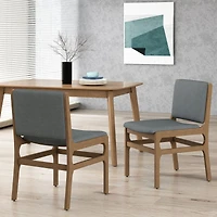 Streamdale Contemporary Upholstered Dining Chair Set With Rubberwood Frame