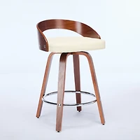 Streamdale Walnut Mid-Century (Set Of 2) with Swivel Seats (25" Counter Height)