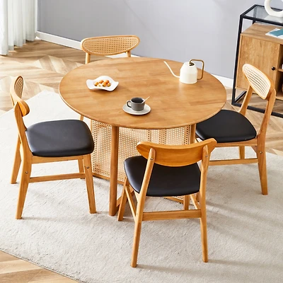 Streamdale Solid Wood Dining Set Table & Chairs for Home & Office