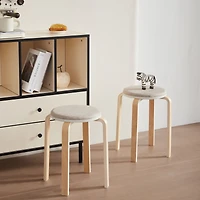 Streamdale Set of 4 Stackable Bentwood Stools for Dining, Kitchen, Classroom