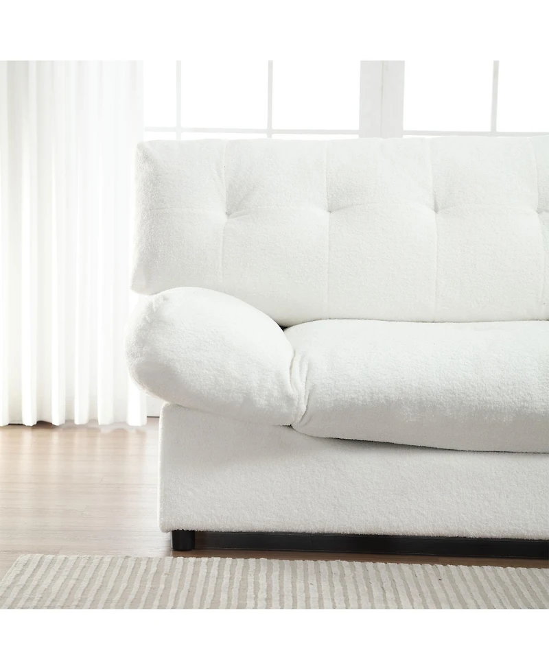 Streamdale Furniture Cloud Style Teddy Velvet Sofa for Living Room