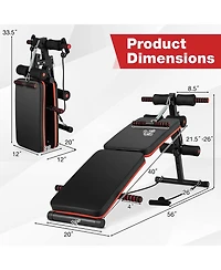 Slickblue Multifunctional Sit up Bench 4 Position Adjustable Metal Workout Bench
