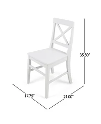 Streamdale Acacia Wood Farmhouse Dining Chairs, White