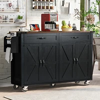 Streamdale Farmhouse Kitchen Island with Drop Leaf and Storage
