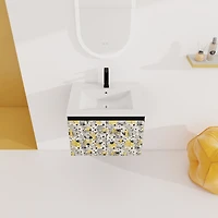Simplie Fun Wall-Mounted Vanity with Ceramic Sink & Soft-Close Doors