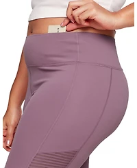 Adore Me Plus Size Cali Active 7/8 Legging With Striped Mesh