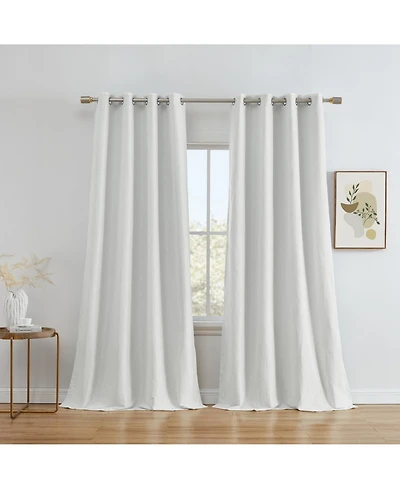 Hlc.me Camden Fashion 100% Blackout 2 Layer Winter Heat Blocking Thermal Insulated Energy Savings Window Curtain Grommet Panels, Set of 2