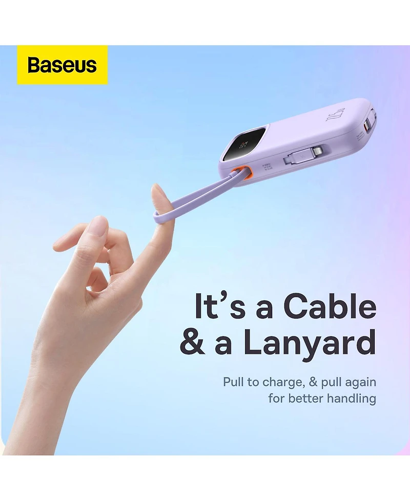 Baseus Portable Charger Power Bank,22.5W 10000mAh Fast Charging Portable Phone Charger, Purple