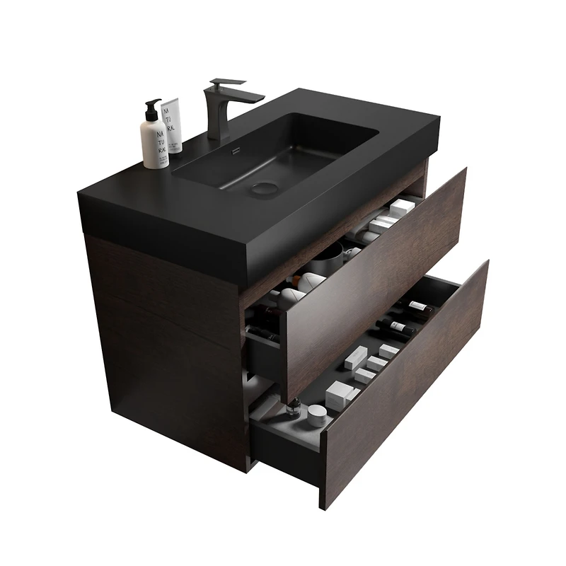 Streamdale 36" Rosewood Vanity w/ Sink & Storage