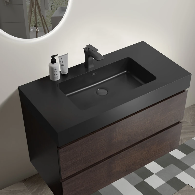 Streamdale 36" Rosewood Vanity w/ Sink & Storage