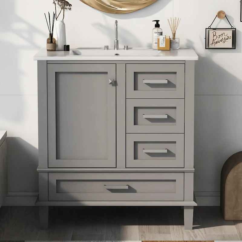 Streamdale 30" Modern Blue Bathroom Vanity with Sink and Storage