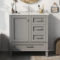 Streamdale 30" Modern Blue Bathroom Vanity with Sink and Storage